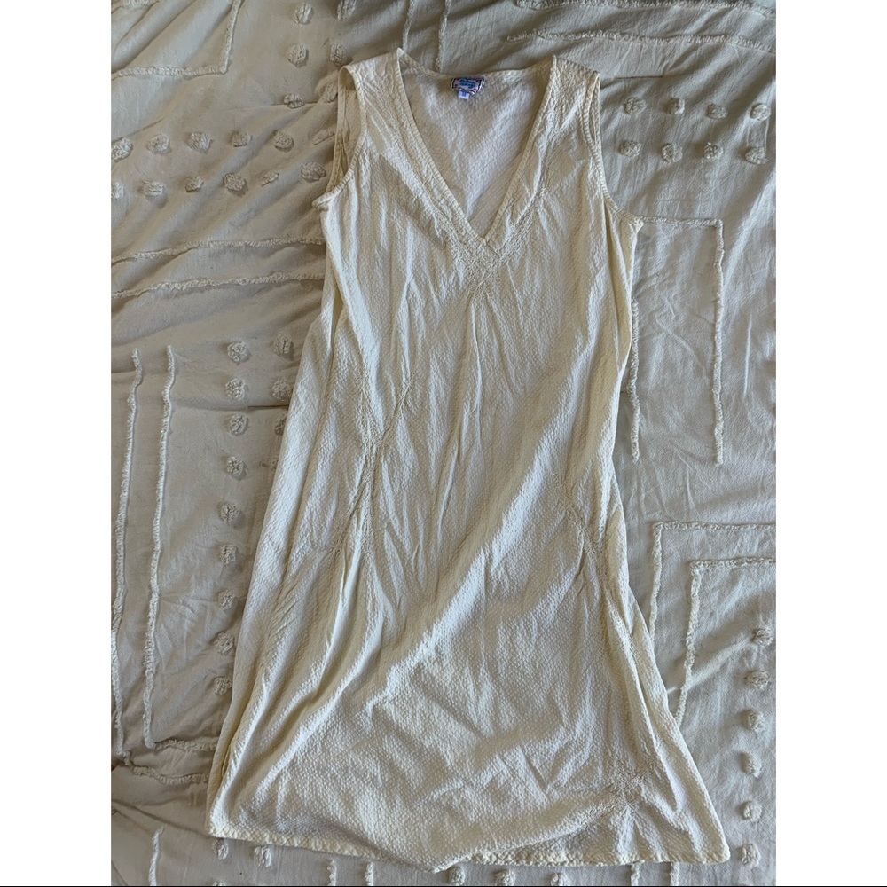 Pale yellow hippie boho long shift dress